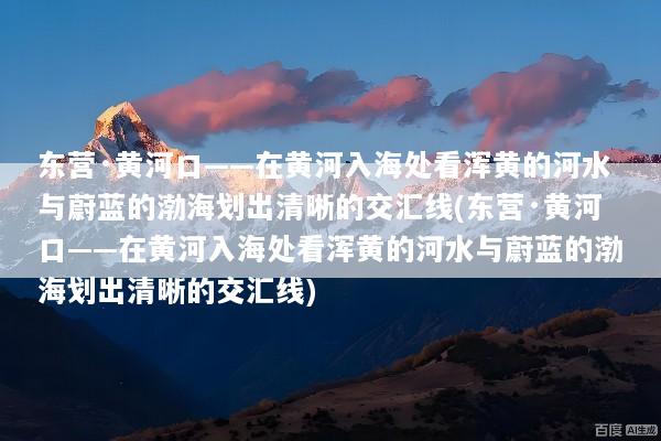 东营·黄河口——在黄河入海处看浑黄的河水与蔚蓝的渤海划出清晰的交汇线(东营·黄河口——在黄河入海处看浑黄的河水与蔚蓝的渤海划出清晰的交汇线)