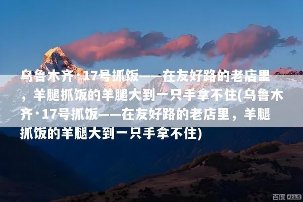 乌鲁木齐·17号抓饭——在友好路的老店里，羊腿抓饭的羊腿大到一只手拿不住(乌鲁木齐·17号抓饭——在友好路的老店里，羊腿抓饭的羊腿大到一只手拿不住)