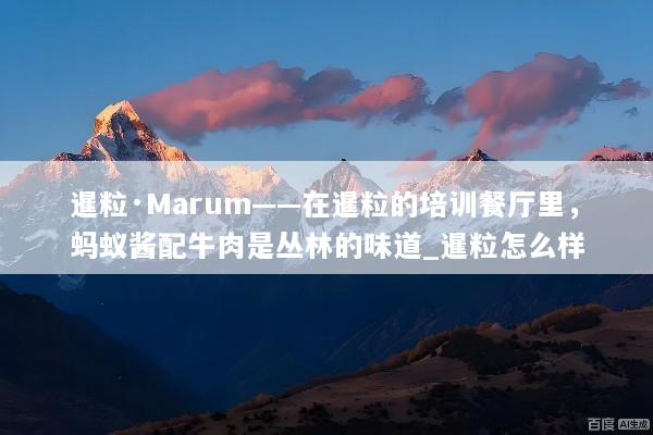 暹粒·Marum——在暹粒的培训餐厅里，蚂蚁酱配牛肉是丛林的味道_暹粒怎么样