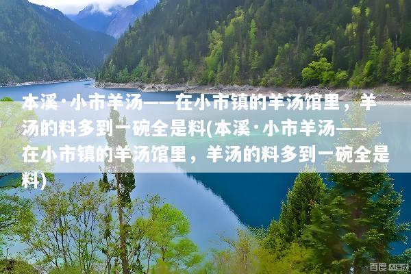 本溪·小市羊汤——在小市镇的羊汤馆里，羊汤的料多到一碗全是料(本溪·小市羊汤——在小市镇的羊汤馆里，羊汤的料多到一碗全是料)